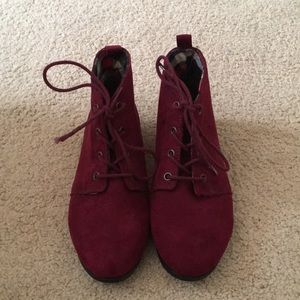 Forever 21 maroon ankle booties